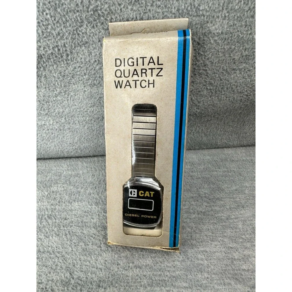 CATERPILLAR DIESEL POWER Digital Quartz Silver Tone StrecthBand Watch